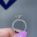 Gorgeous Pave Round Cut 3.0ct Engagement Ring In Sterling Silver