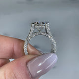 Lavish Round Cut 4.5ct Pave Engagement Ring In Sterling Silver