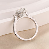 Sophisticated Pear Cut Halo Sterling Silver Engagement Ring