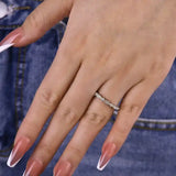Solarii Vintage Full Eternity Art Deco Stacking Wedding Ring In 925 Sterling Silver