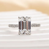 Emerald Cut Engagement Ring In 925 Sterling Silver