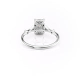 Minimalist Solarii Moissanite 2.0ct Emerald Cut 925 Sterling Silver Side Stone Engagement Ring