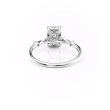 Minimalist Solarii Moissanite 2.0ct Emerald Cut 925 Sterling Silver Side Stone Engagement Ring