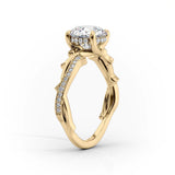 Delicate Solarii Moissanite 2.0ct Round Cut 925 Sterling Silver Twist Design Engagement Ring