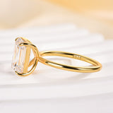 Solarii Moissanite 3.5ct Emerald Cut  925 Sterling Silver Engagement Ring