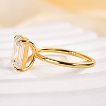 Solarii Moissanite 3.5ct Emerald Cut  925 Sterling Silver Engagement Ring