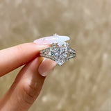 Luxurious 5.0ct Heart Cut Engagement Ring In Sterling Silver