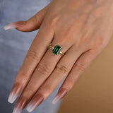 Glamorous 3.0ct Emerald Cut Engagement Ring In Sterling Silver