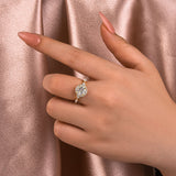 Gorgeous Solarii Moissanite 1.0ct Round Cut 925 Sterling Silver Halo Design Engagement Ring