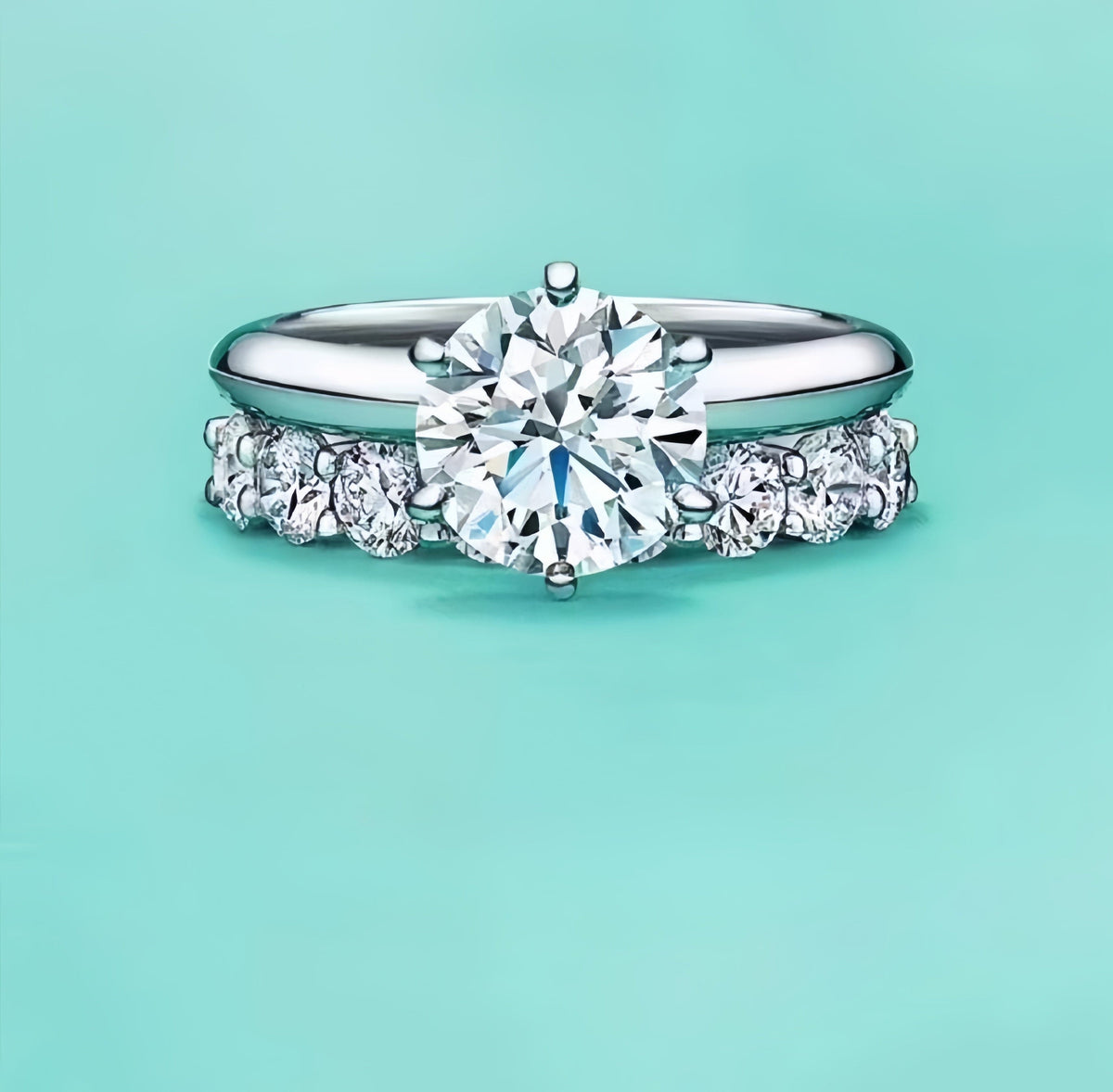 Solarii Moissanite  2.7ct Round Cut  925 Sterling Silver Wedding Ring Set