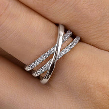 Modern Crossover Design Wedding Band In 925 Sterling Silver