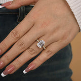 Classic Emerald Cut Solitaire Sterling Silver Engagement Ring