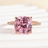 Timeless Cushion Cut Morganite Sterling Silver 3.5ct Engagement Ring