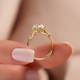 Unique Solarii Moissanite 2.0ct Oval Cut 925 Sterling Silver Side Stone Engagement Ring