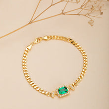 Polished Emerald Cut Bracelet for Emerald Green Women