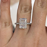 Radiant Cut White Stone White Gold Solitaire Ring