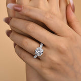 Elegant Round Cut 4.0ct Sterling Silver Engagement Ring