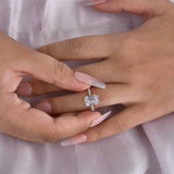Emerald Cut Engagement Ring In 925 Sterling Silver