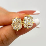 Luxurious Cushion Cut Women's Stud Earrings In Sterling Silver