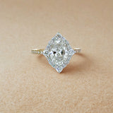 Magnificent Halo Oval Cut 3.0ct Engagement Ring In Sterling Silver