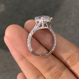Oval Cut White Stone, White Gold Plating, 925 Sterling Silver Ring
