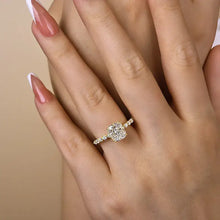 Brilliant Cushion Cut Hidden Halo 925 Sterling Silver Engagement Ring