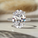 Gorgeous Oval Cut 8.0ct Sterling Silver Engagement Ring