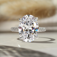 Gorgeous Oval Cut 8.0ct Sterling Silver Engagement Ring