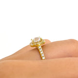 Modern 925 Sterling Silver 2.0ct Round Cut Halo Wedding Ring Set