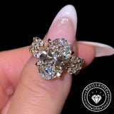 Dimensional Oval Cut 5.0 Ct 3PC Ring 925 Sterling Silver Wedding Ring Set