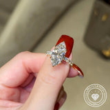 Charming Pave Marquise Cut 4.0ct Engagement Ring In Sterling Silver