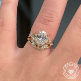 Chic Oval Cut 3.0 Ct Side Stone 925 Sterling Silver Wedding Ring Set