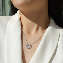 Moissanite Round Cut Open Circle 925 Sterling Silver Necklace
