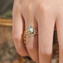 Elven Crown 0.5ct Marquise Cut Moss Agate Enchanted Forest Engagement Ring
