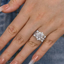 Refined Round Cut 2.5ct Insert Ring 925 Sterling Silver Wedding Ring Set