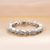 Solarii Vintage Full Eternity Art Deco Stacking Wedding Ring In 925 Sterling Silver