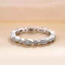 Solarii Vintage Full Eternity Art Deco Stacking Wedding Ring In 925 Sterling Silver