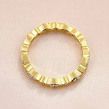 Solarii Vintage Full Eternity Art Deco Stacking Wedding Ring In 925 Sterling Silver