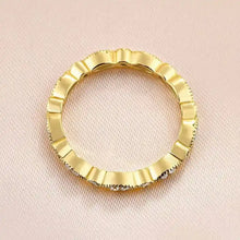 Solarii Vintage Full Eternity Art Deco Stacking Wedding Ring In 925 Sterling Silver