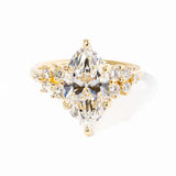 Shiny Marquise Cut 3.0 Ct Side Stone 925 Sterling Silver Wedding Ring Set