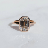 Vivid Solitaire Emerald Cut 4.0ct Engagement Ring In Sterling Silver