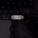 Bold Ornate Floral Engraved Anniversary Band