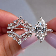 Vintage Marquise Cut 5.0ct Filigree Insert Ring Set in Sterling Silver