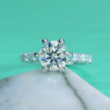 Solarii Moissanite Round Cut  925 Sterling Silver Engagement Ring
