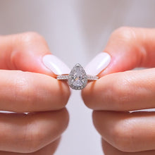 Timeless Pear Cut 1.5ct Pave 925 Sterling Silver Wedding Ring Set