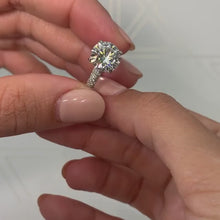 Gleaming Solarii Moissanite 3.0ct Round Cut 925 Sterling Silver Pave Engagement Ring