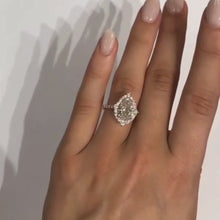 Sophisticated Pear Cut Halo Sterling Silver Engagement Ring