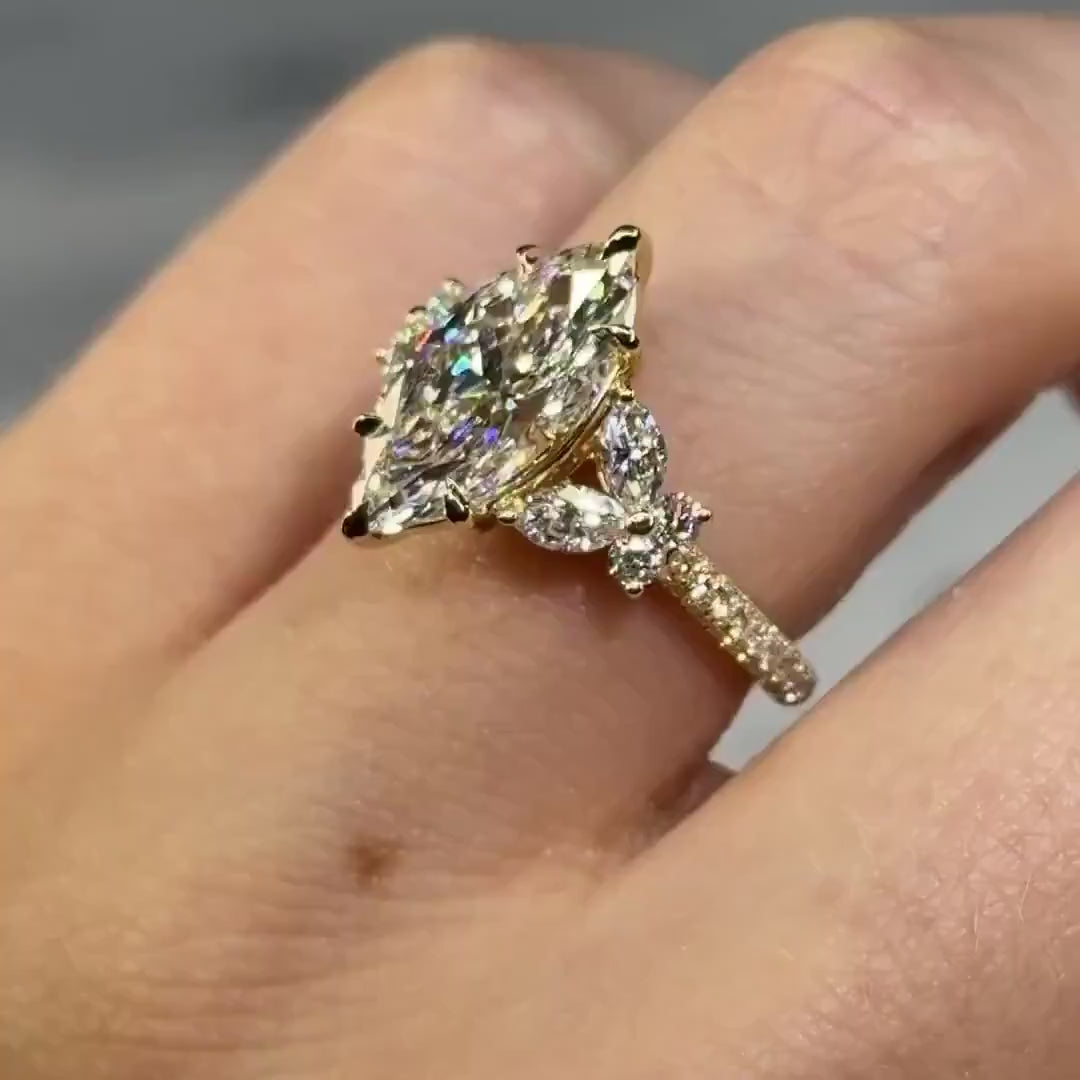 Enchanting New Arrived 3.0ct Marquise Cut Sterling Silver Engagement Ring
