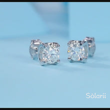 Solarii Moissanite  Round Cut 925 Sterling Silver Stud Earrings