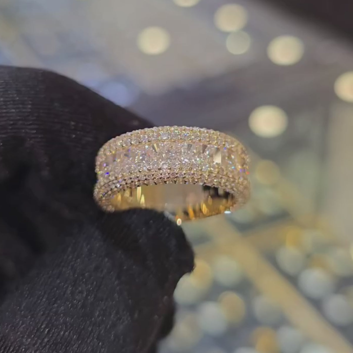Statement Radiant Cut Half Eternity Anniversary Band